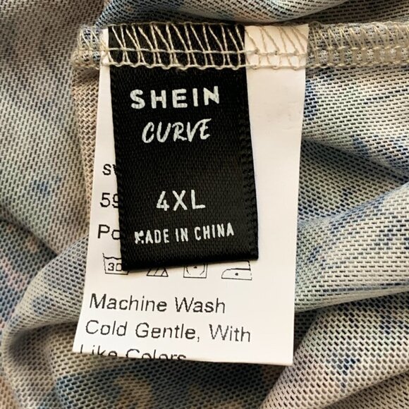 Shein Curve Mesh Smock Neck Cottagecore Patchwork Crop Top 4XL #60V - Picture 7 of 10